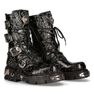 buty NEW ROCK - VINTAGE FLOWER NEGRO, REACTOR NEGRO TOBERAS ORIF [M.391-S4]