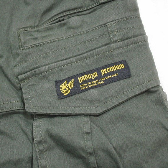 spodnie bojówki krótkie YAKUZA PREMIUM - CARGO SHORTS dark olive