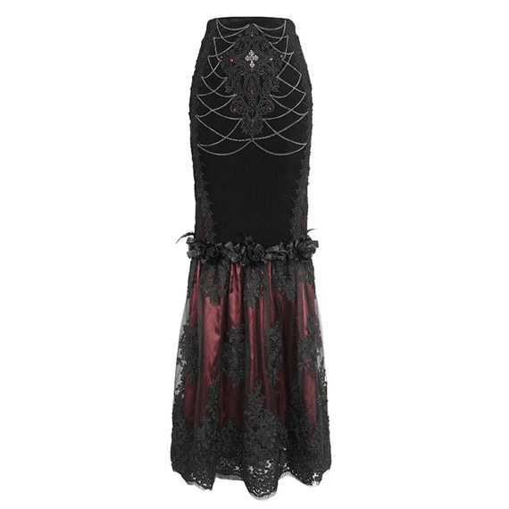 spódnica DEVIL FASHION - BLACK AND RED GOTHIC  