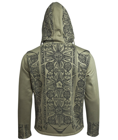 bluza BUDDHAFUL - TIMURESE oliv rozpinana, z kapturem 