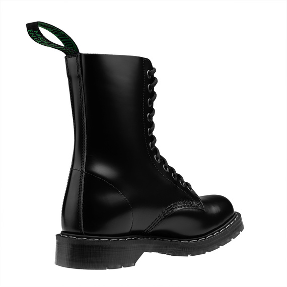 glany SOLOVAIR - 11 EYE DERBY BOOT (BLACK HI-SHINE) S11-981-BK-G