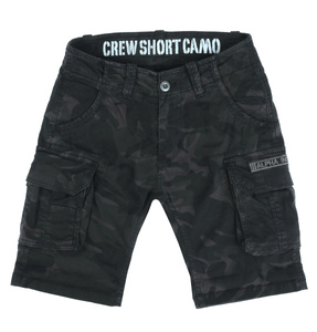 spodnie bojówki krótkie ALPHA INDUSTRIES - CREW SHORT BLACK CAMO