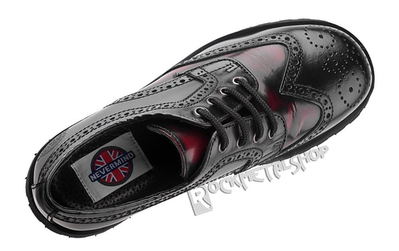 glany NEVERMIND - CZARNO / BORDOWE (4 dziurki) polerowane, USZKODZONE