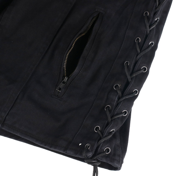kamizelka UNIK 3,  black jeansowa z bocznymi rzemieniami, USZKODZONA