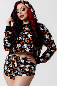 bluza damska KILLSTAR - HAUNTED PUMPKIN, z kapturem