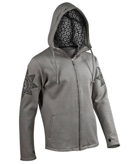 bluza BUDDHAFUL - MANTALA grey rozpinana, z kapturem 