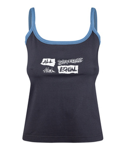 bluzka damska ALL DIFFERENT ALL EQUAL granatowa, na ramiączkach