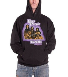 bluza DEEP PURPLE - BLACK NIGHT JAPAN, czarna, kangurka z kapturem
