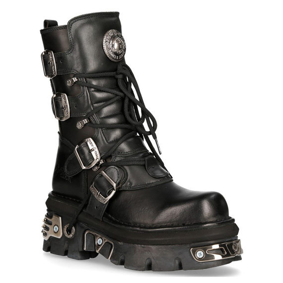 buty NEW ROCK ITALI Y NOMADA NEGRO, REACTOR NEGRO E*17 TOBERAS OR Y [M.373-S4]