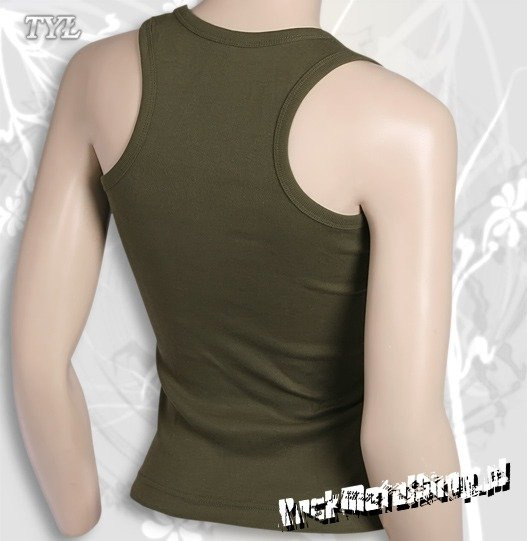 bluzka damska METALLICA - LOGO oliwkowa, bez rękawów