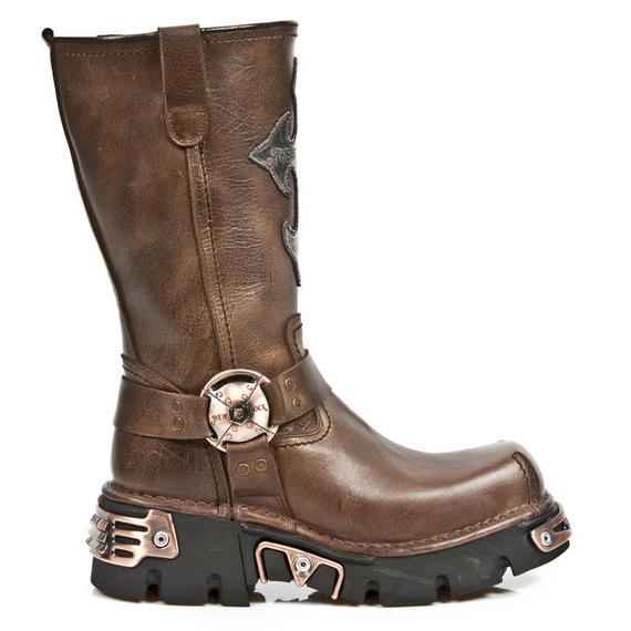 buty NEW ROCK M.1610-C2 NOMADA MARRON BOX PLANE REACTOR NEGRO TOB COBRE