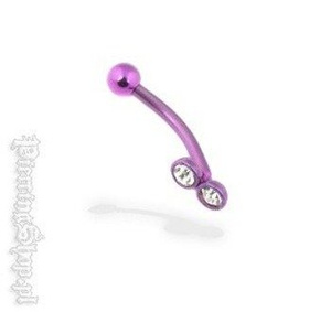 TYTANOWY KOLCZYK DO BRWI kolor purpurowy, 2 oczka [TMBNJC2]