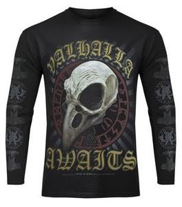 longsleeve VICTORY OR VALHALLA - CROW SKULL