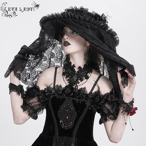 kapelusz DEVIL FASHION - BLACK SKULL ROSE