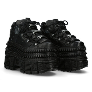 buty NEW ROCK CRUST NEGRO, NOMADA NEGRO TANK CASCO NEGRO + 2 ENTRESUELA PICOS NEGRO sin herrajes [M-WALL106-S11]