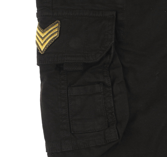 spodnie bojówki krótkie ALPHA INDUSTRIES - CREW SHORT PATCH BLACK