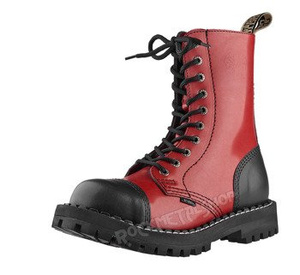 glany STEEL - BLACK (nos+pięta) / FULL RED (10 dziurek)