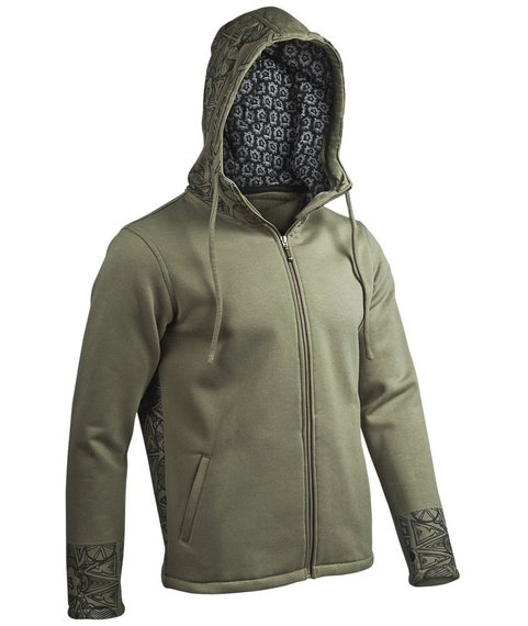 bluza BUDDHAFUL - TIMURESE oliv rozpinana, z kapturem 