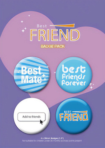 zestaw 4 przypinek BEST FRIEND