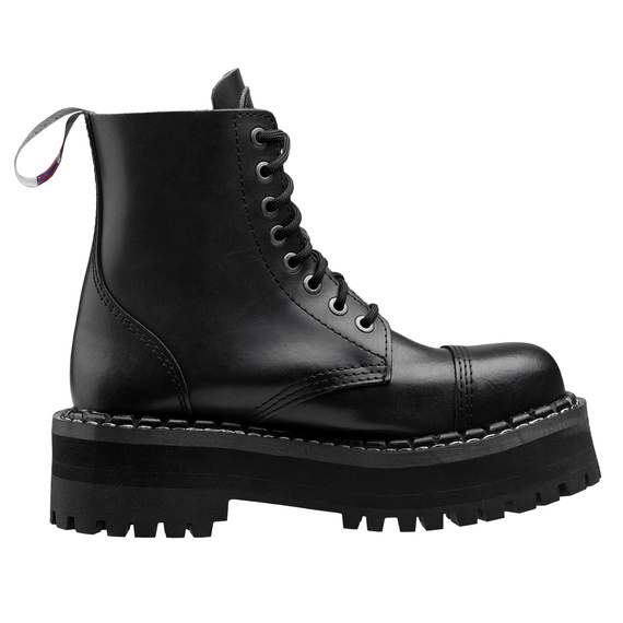 glany na wysokiej podeszwie STEADY'S - 8 dziurek, czarne (STE/8/PODS-2,5)