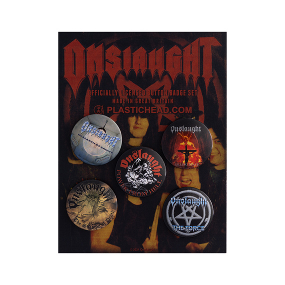 zestaw 5 szt. przypinek ONSLAUGHT