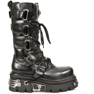 buty NEW ROCK ITALI Y NOMADA NEGRO, REACTOR NEGRO E17 TOBERAS ORI Y CA [M-474-S1]