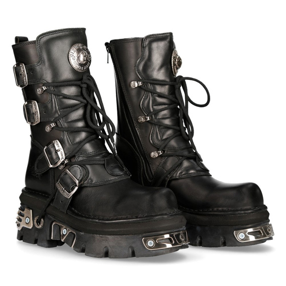 buty NEW ROCK ITALI Y NOMADA NEGRO, REACTOR NEGRO E*17 TOBERAS OR Y [M.373-S4]