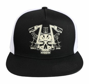 czapka BLACK HEART - CHOPPER SKULL - WHITE