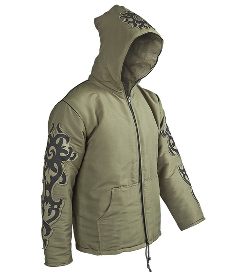 kurtka HEXAGON - TRIBAL z kapturem, oliwkowa 