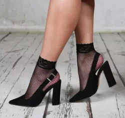 skarpetki KABARETKI koronka, czarne