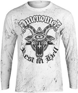 longsleeve AMENOMEN - REST IN HELL (OMEN122LO WHITE ALLPRINT BLACK)