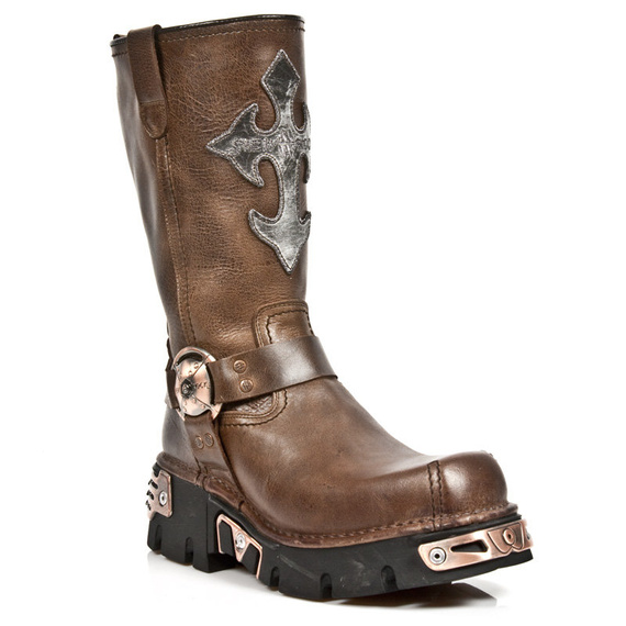 buty NEW ROCK M.1610-C2 NOMADA MARRON BOX PLANE REACTOR NEGRO TOB COBRE