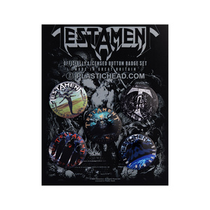 zestaw 5 szt. przypinek TESTAMENT