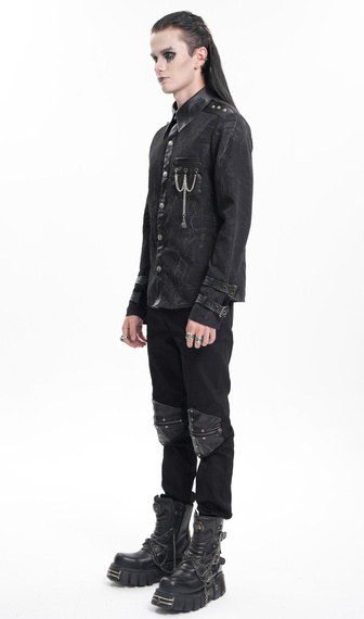 koszula męska DEVIL FASHION - BLACK GOTHIC PUNK 