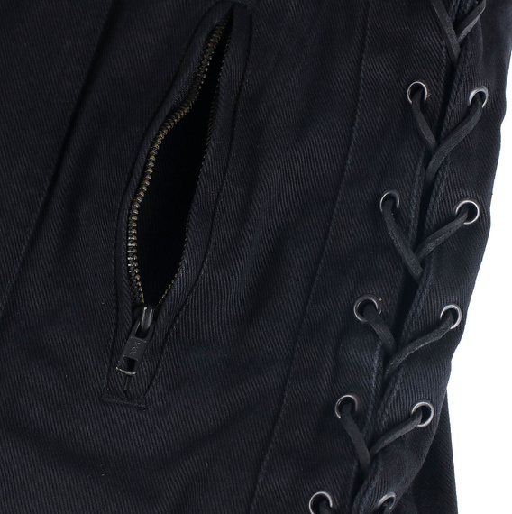 kamizelka UNIK 3,  black jeansowa z bocznymi rzemieniami, USZKODZONA