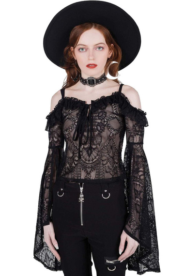 bluzka damska KILLSTAR - BREATHLESS (BLACK)