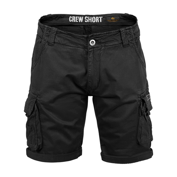 spodnie bojówki krótkie ALPHA INDUSTRIES - CREW SHORT BLACK