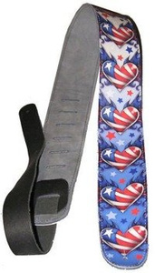 pas do gitary TATTOO JOHNNY - US HEART skórzany, 63mm