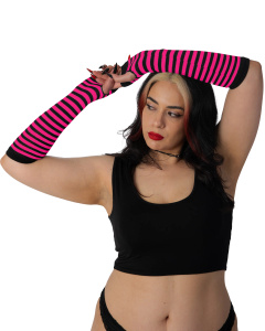 rękawiczki/rękawki STRIPED - BRIGHT PINK/BLACK