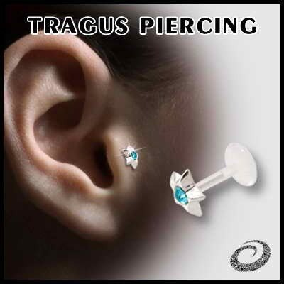 kolczyk do chrząstki TRAGUS LABRET JET ZIEL