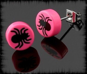 kolczyk PAJĄCZEK różowy