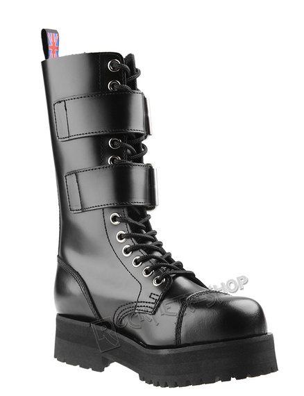 glany NEVERMIND - CZARNE (14 dziurek + 2 klamry) polerowane