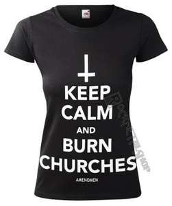 bluzka damska AMENOMEN - KEEP CALM AND BURN CHURCHES (OMEN069DA)