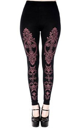 legginsy z purpurowym monogramem