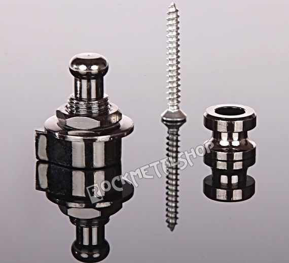 straplock / zaczep do paska BOSTON czarny chrom (komplet 2szt.)