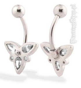 kolczyk do pępka FASHION 5 oczko crystal [BST566]