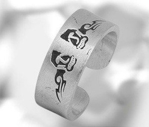 Obrączka TWIN SKULLS (TR031)