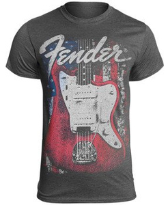 koszulka FENDER - DISTRESSED GUITAR (JAZZMASTER) szara