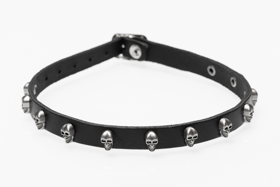 obroża 1-rzędowa Skull
