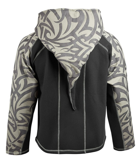 bluza HEXAGON - TRIBAL BLACK & OLIV rozpinana, z kapturem (F03/YODA/DW) 